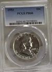 1953 US Franklin Half 50c PCGS PR66