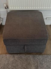 Image of Grey fabric storage ottoman footstool
