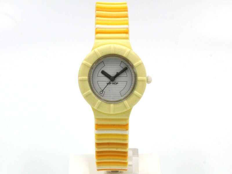 Novità Orologio Hip Hop Mille Righe Giallo Quarzo Unisex Movimento