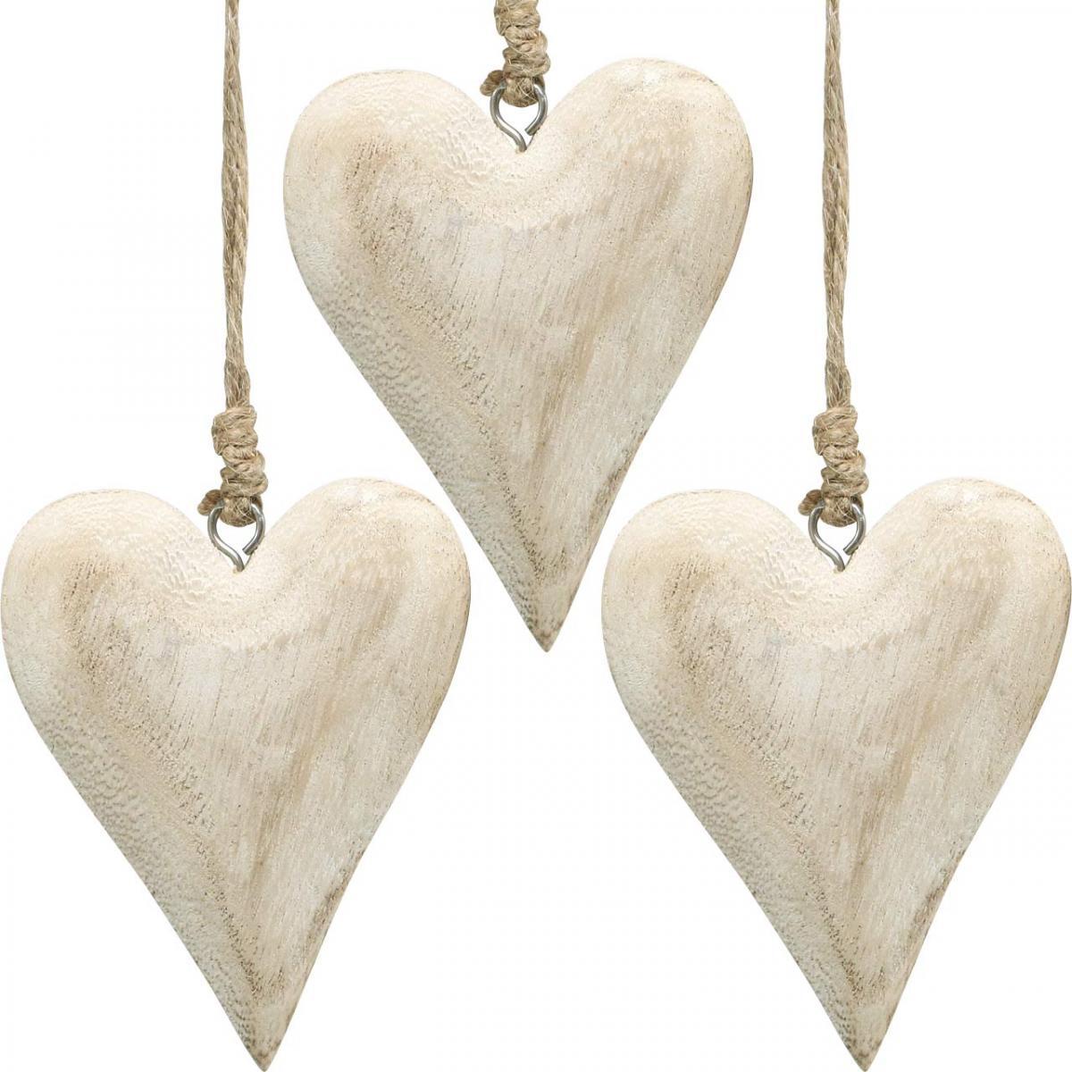 Herz Deko Holz Hängend Shabby Chic Landhaus Dekoherz 13cm 4 Stück