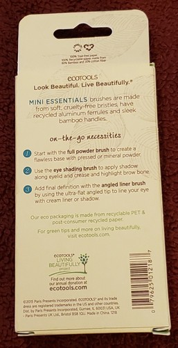 Ecotools - Mini Essentials Brush Set (Powder / Shading / Angled Liner) - New - Picture 4 of 6
