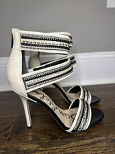 SANDALI RETTILE SAM EDELMAN ALTON PELLE BIANCA donna nuovi