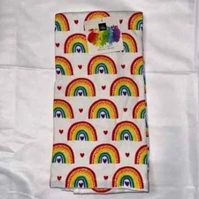 Home Wear Cotton Pride Rainbow White Kitchen Towel NWT Colorful LGBT