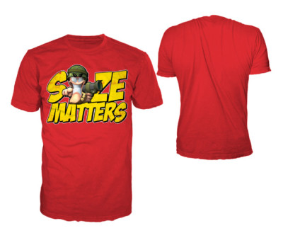 Worms T-Shirt Size Matters Spass Witzig Wurm Bazuka ROT in XL