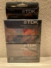 TDK VHS-C 30 Minute Superior High Grade Blank Tapes - Lot of 2 - Sealed