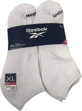 Reebok  Men's 6 Pack Big and Tall Low Cut Socks, White, 12.5-16