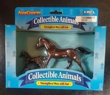 4116 1995 Ertl Farm Country Collectible Animals Thoroughbred Mare with Foal NEW