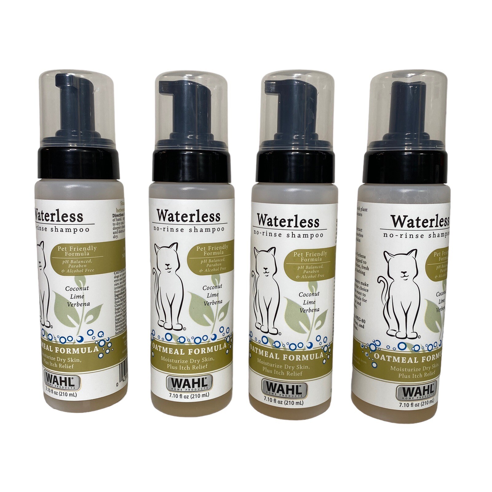 Wahl Waterless No Rinse Shampoo Dogs Cats Pets Set Of 4 Oatmeal Formula
