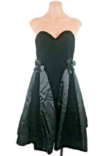 VICTOR COSTA VTG 80s Velvet Sweetheart Bubble Skirt Black Dress Party Evening 4