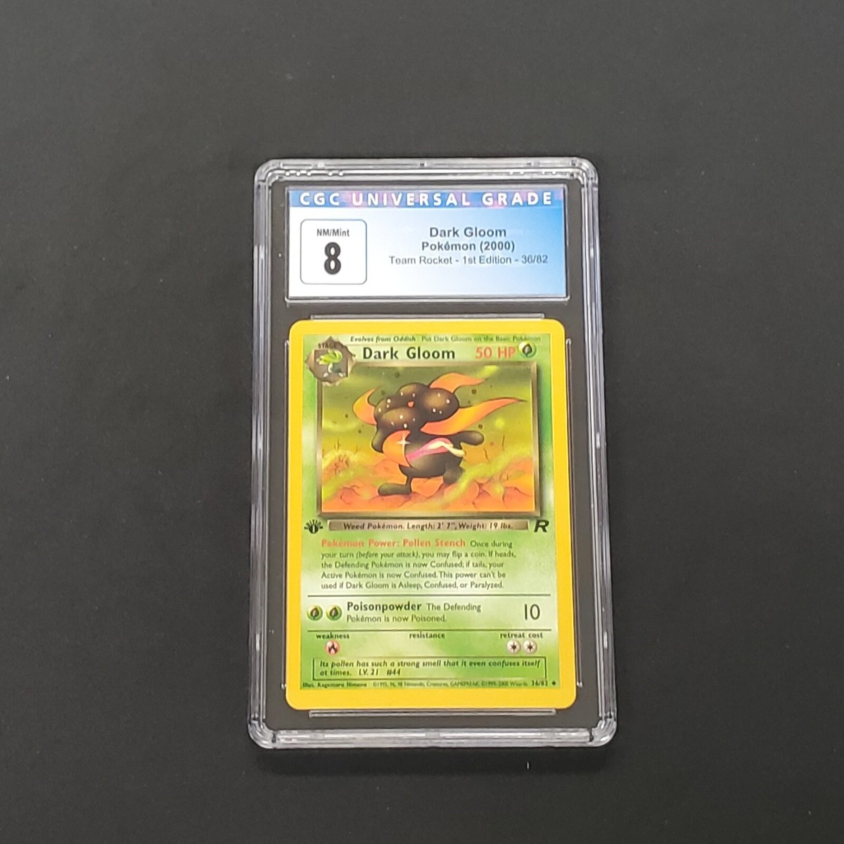 Dark Gloom Non Holo Team Rocket 1st Edition 36/82 Pokémon Card CGC 