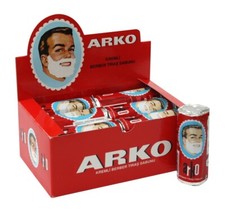 Arko Shaving Soap Stick, White, Pack Of 12