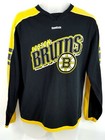 NHL Boston Bruins Shirt Long Sleeve Reebok Black Yellow Retro Style Mens Medium