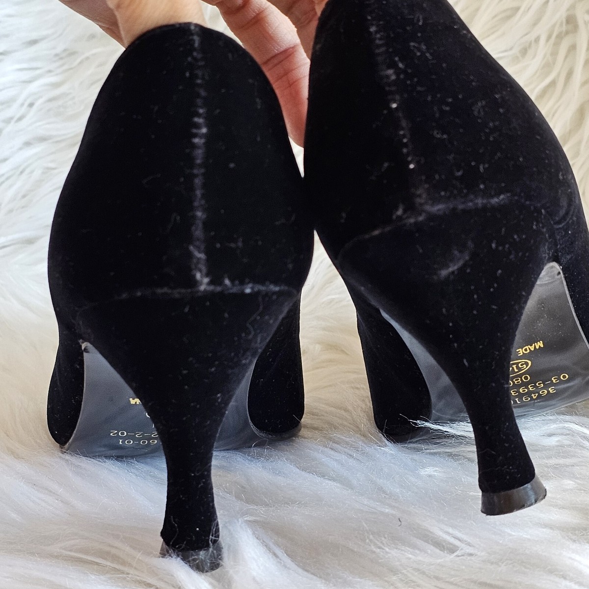 Vintage 1980s Flings After Six Black Velvet Stilettos Size 8 | eBay