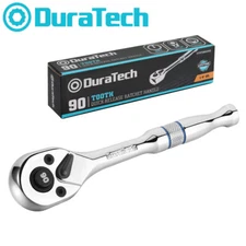DURATECH 1/4" Drive Ratchet Socket Wrench Quick Release 90-Tooth Chrome Alloy