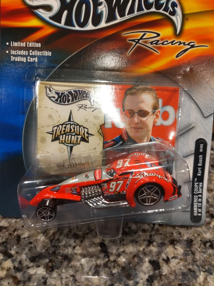 Hot Wheels Racing NASCAR 2003 Treasure Hunt кованое купе Курт Буш - Изображение 3 из 4