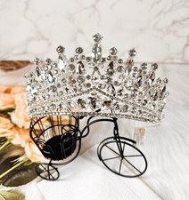 Crown for Women and Girls, Silver Tiara Hair Jewelry, Wedding Bridal Headpiece