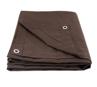 8' x 12' Dark Brown 12oz Canvas Tarp with Grommets Semi Trucks & Cargo