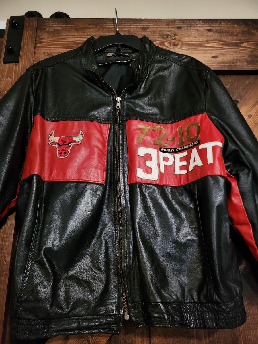 Chicago Bulls 1996 NBA チャンピオン レザージャケットL EXTREMELY RARE Chicago Bulls 95'-96' CHAMPIONS Greatest Team
