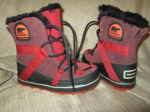 sorel red and black boots
