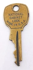Vintage Brass Key National Cabinet Lock 4635AL USA Made Apx 2" Replacement Locks