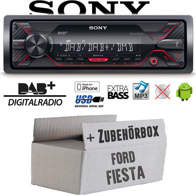 Autoradio Sony | DAB | DAB+ | MP3/USB KFZ PKW Auto Einbauzubehör für Ford Fiesta