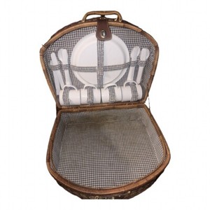 Vintage Wicker Picnic Basket Set
