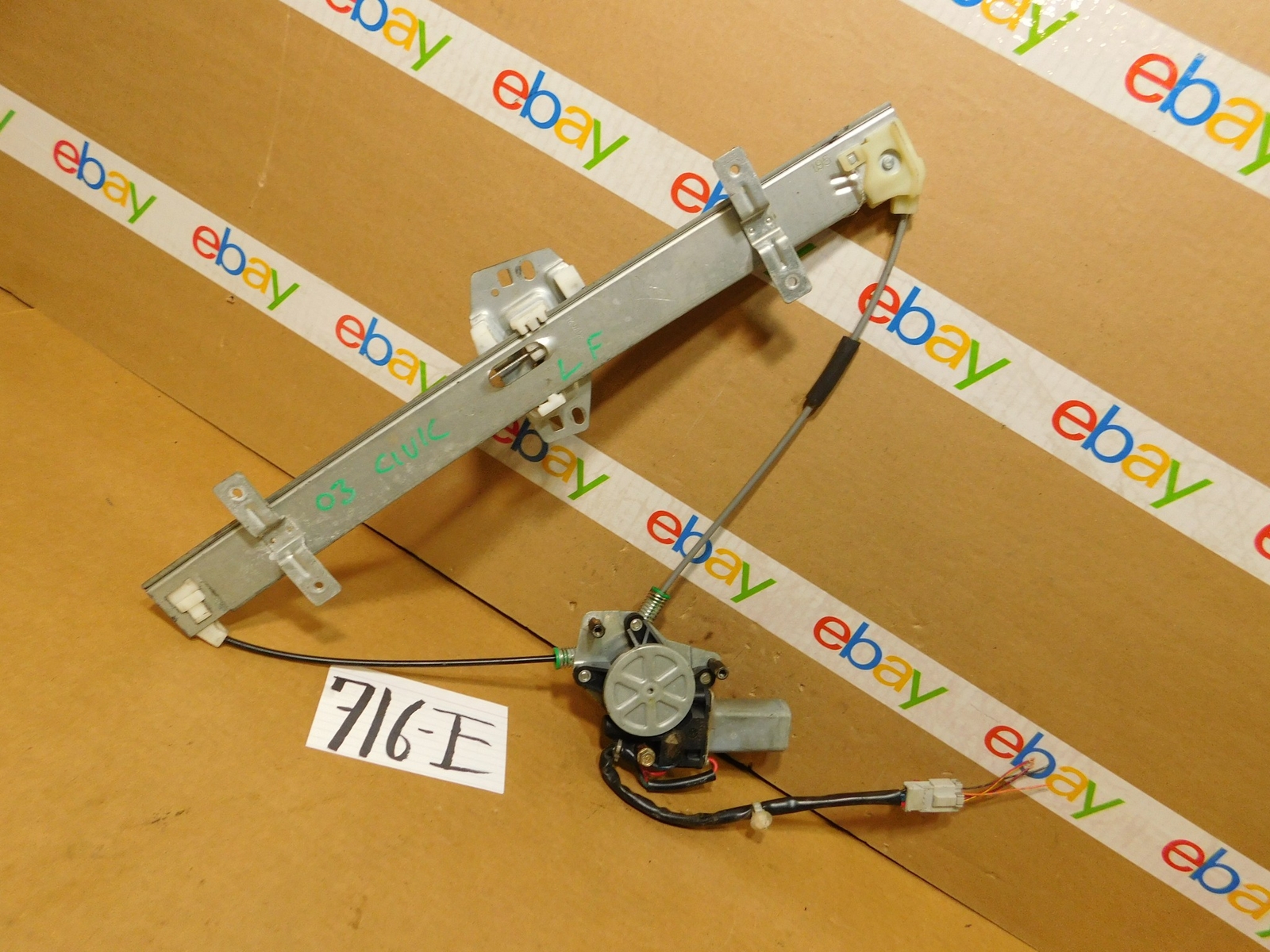 01 02 03 04 05 Honda Civic Front Driver Side Window Regulator W/ Motor #716-E