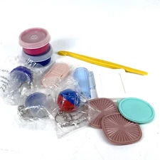 Vintage 90s Lot of 12 Tupperware Hostess Gift Keychains Magnets Smidgets Gadget