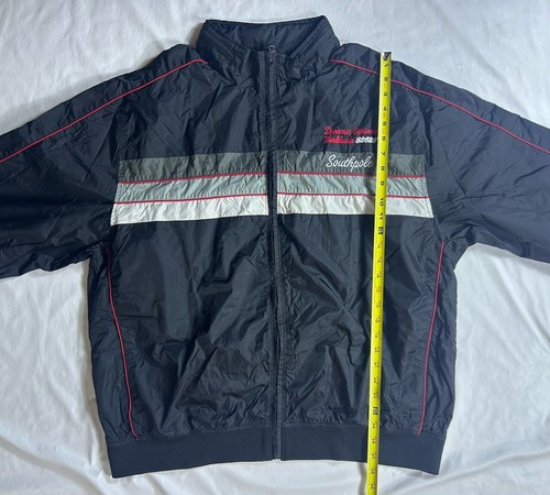 Vintage South Pole Jacke Herren XL Full Zip Trainingsjacke Windbreaker Schwarz Y2K - Bild 4 von 8