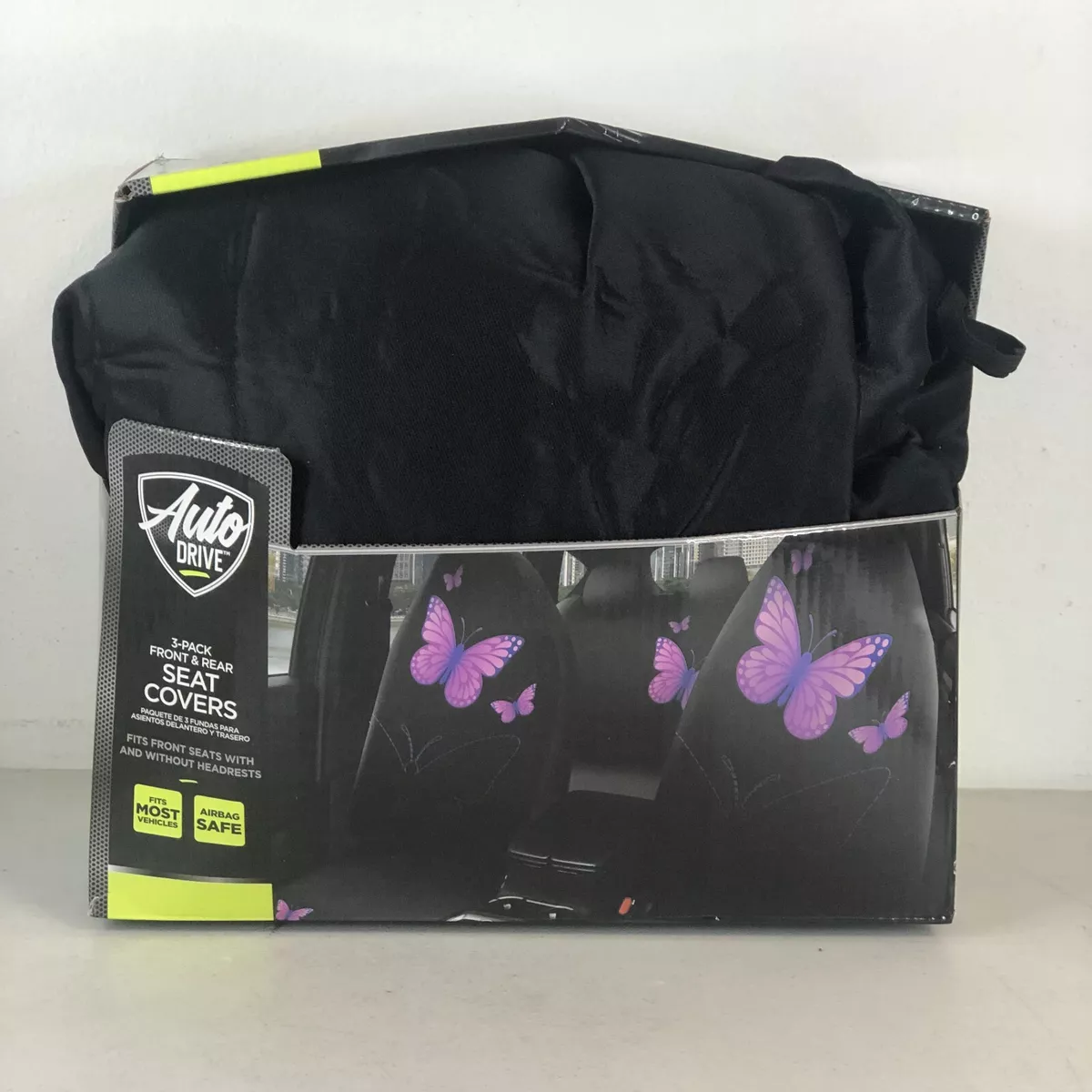 Auto Drive Autodrive 3 Pack Front Rear Seat Covers Purple