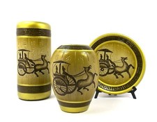 Vasi Giapponese Porcellana Ceramica Art Scena Storica Cavallo Guerrieri