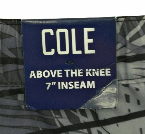 Cole Herren blau und grau tropische Streifen Badehose Strandshorts Größe XL - Bild 9 von 12