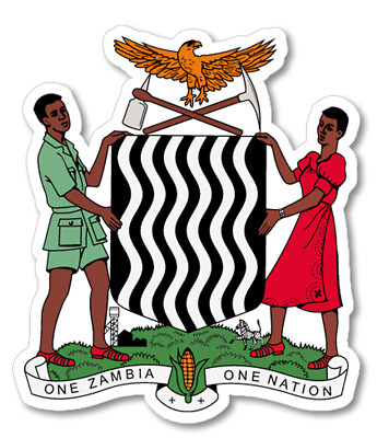 Zambian Coat of Arms Zambia Flag ZMB ZM Car Truck Bumper Vinyl Sticker Decal 4''