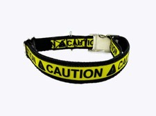 CAUTION Dog Collar Adjustable Custom Made