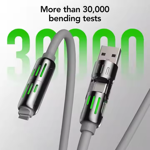 New Fast Charging USB Cable with LED – Zinc PD 4-in-1, Trendy & Multi-Compatible - Picture 14 of 24
