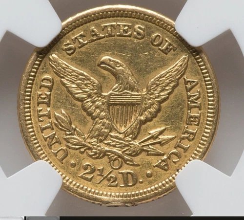 1856-O Gold Quarter Eagle NGC AU Detail Rare Low Mintage 21,100 Abt Uncirculated