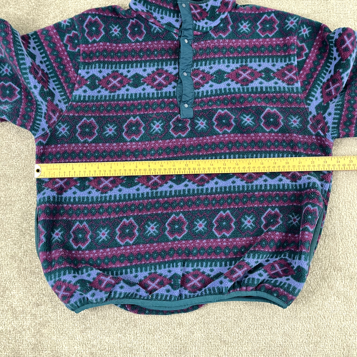 LL BEAN Sweater Adult Large T Snap Fleece Pullover Aztec LL BEAN Sweater Adult Large T Snap Fleece Pullover Aztec