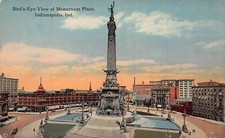 Indianapolis IN Indiana Downtown 1910s Soldiers Military Statue Vtg Postcard P10