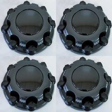4pcs. 2000-08 Chevy 2500 Truck Van 16 8 Lug Plain Black Wheel Center Caps Set