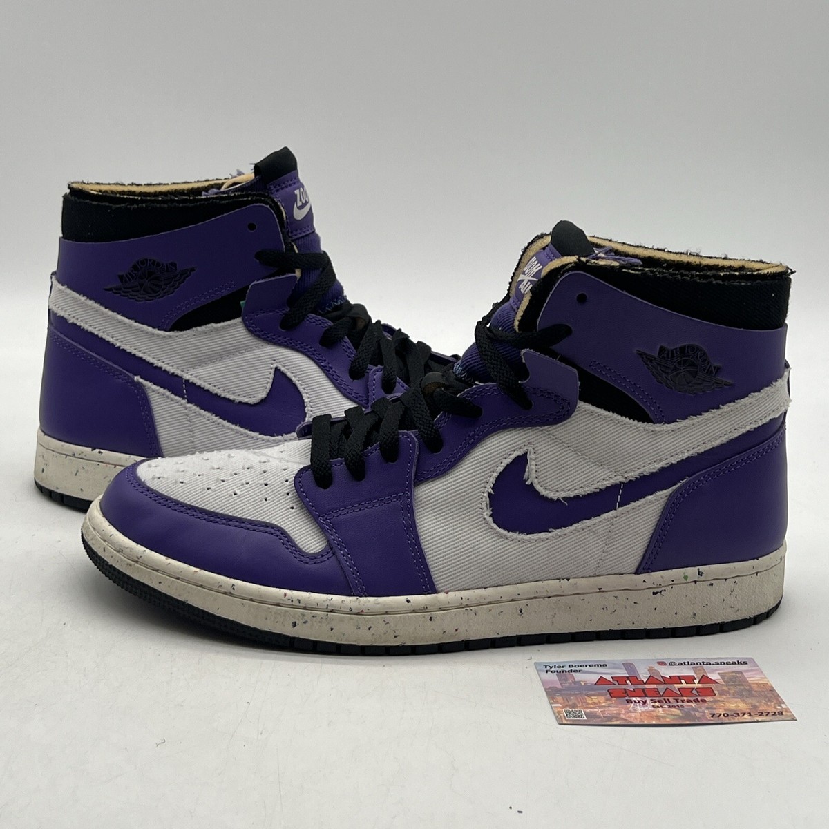 Size 11 - Air Jordan 1 Zoom Comfort High Crater Purple Black