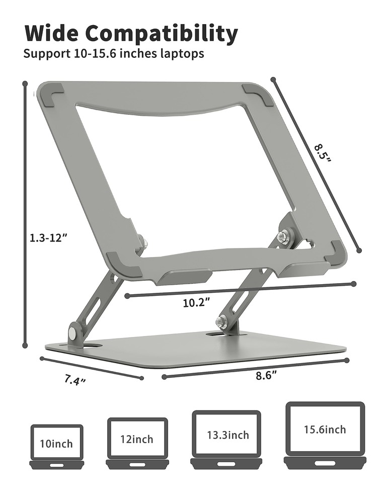 Adjustable Portable Laptop Stand for Desk with Ergonomic Design and Computer Holder