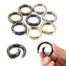 Metal Spring Gate O Ring Round Carabiner Snap Clip Spring Keyring