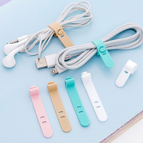 12pcs Creative Silicone Cord Keeper Wire Management Earphone Cable Winder - Afbeelding 4 van 12