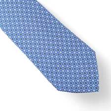 Tommy Hilfiger Men's Double Square Grid Tie Necktie Classic 3" Blue Silk $69