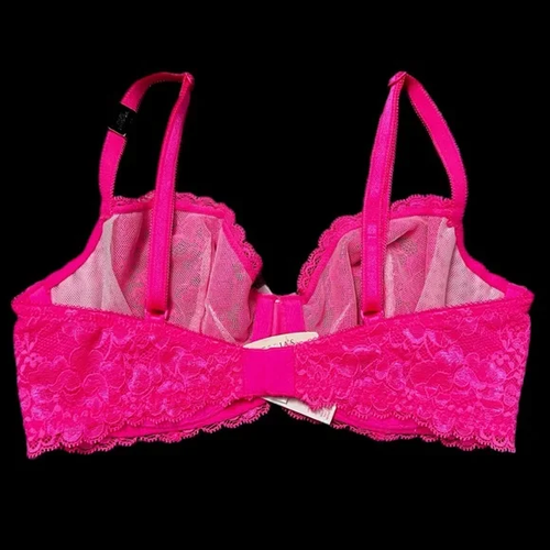 Reggiseno Victorias Secret Dream Angels Demi sfoderato Demi pizzo rosa 32D nuovo - Foto 5 di 7