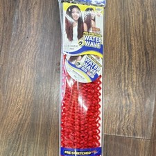 Pre-Stretched Synthetic Water Wave Crochet Braid Hair Extension 22in Red