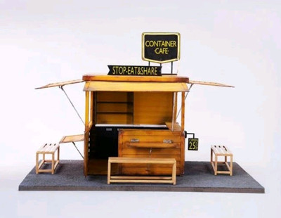 MMMTOYS Container Cafe 1/12 Scale Diorama 6 & 7'' Figures ''US SHIPPER-WHIPS DAILY