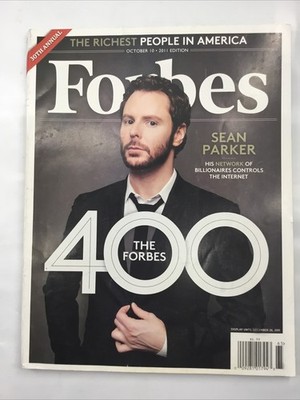 Forbes Magazine October 10 2011 V.188:4 400 Sean Parker Ron Ray Perlman Turner