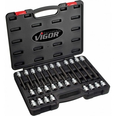 VIGOR Schraubendrehereinsatz Satz, 1/2' 26-tlg., M5 - M16, Anzahl: 26