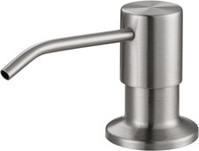 Built in Kitchen Sink Soap Dispenser: Stainless Steel Pump Head with 17 Ounce La